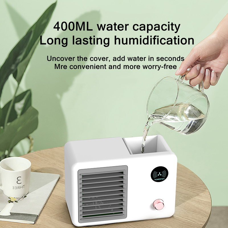 Kodukontori lauaarvuti USB laetav elektriline veepihusti udu jahutusventilaator 3 käiguga reguleeritav minikliima õhuniisutaja ventilaator_voghion.com