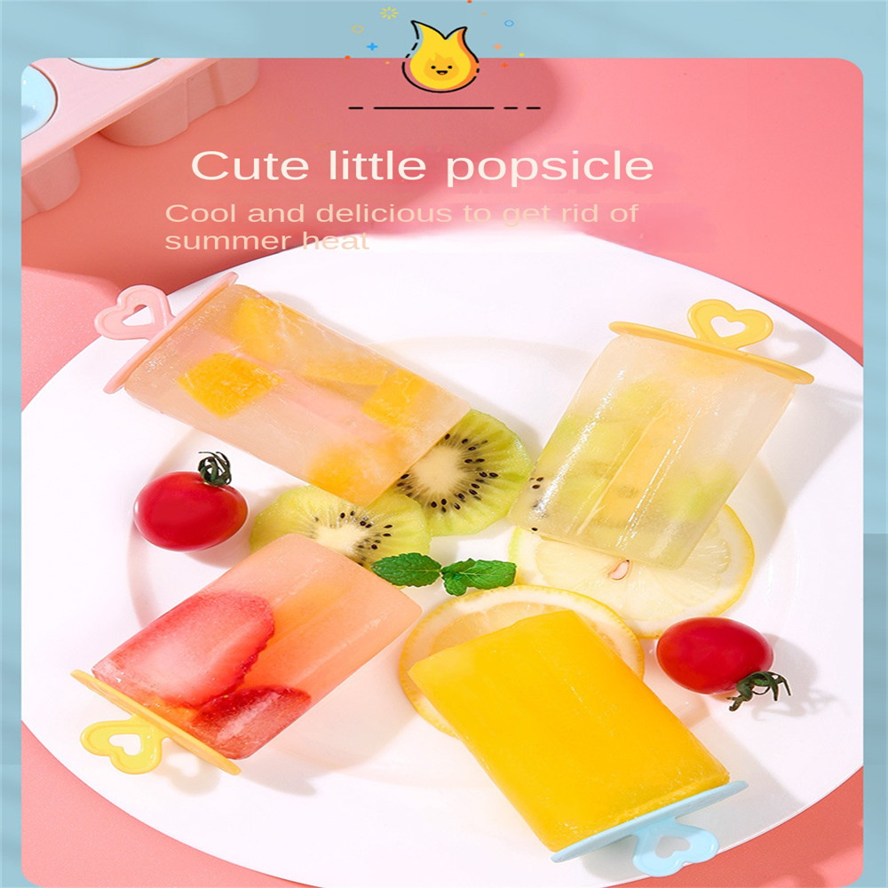 Four-compartment Home Making Popsicles Frozen Ice Lattice Summer Ice Cream Mold Reusable Homemade Ice Box Kitchen Ice Cream Tool_voghion.com