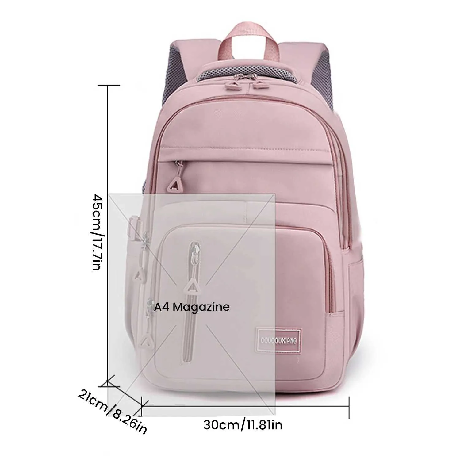 Verstellbarer Schultergurt, Reiserucksack, mehrere Taschen, ultraleichter Tagesrucksack, große Kapazität für die Schule, ArbeitC241011_voghion.com
