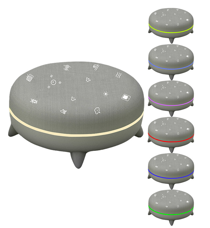 Multimodus hvit støy søvnlyd RGB fargelys hjem reise multifunksjonell Bluetooth-lyd_voghion.com