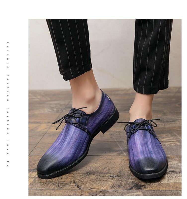 Herren Businessschuhe In Pink Aus Leder Mit Spitzer Form_voghion.com