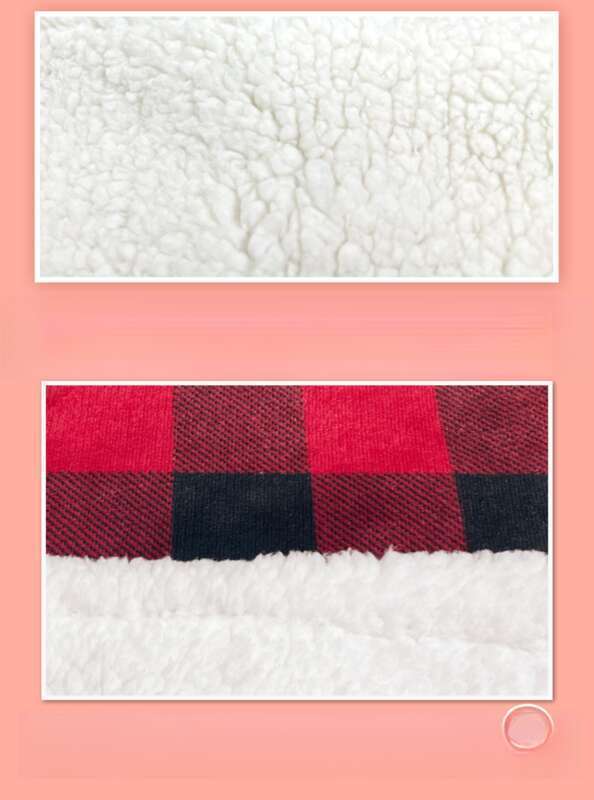 Facecloth Double Layer Classic Red And Black Plaid Printed Lamb Plush Car Nap Blanket_voghion.com