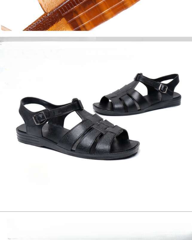 Yaz Erkek Sandaletleri, Moda Düz Topuk Yumuşak Taban, Retro 80'ler Nostalji Stili, Güney Plaj Sandaletleri,_voghion.com