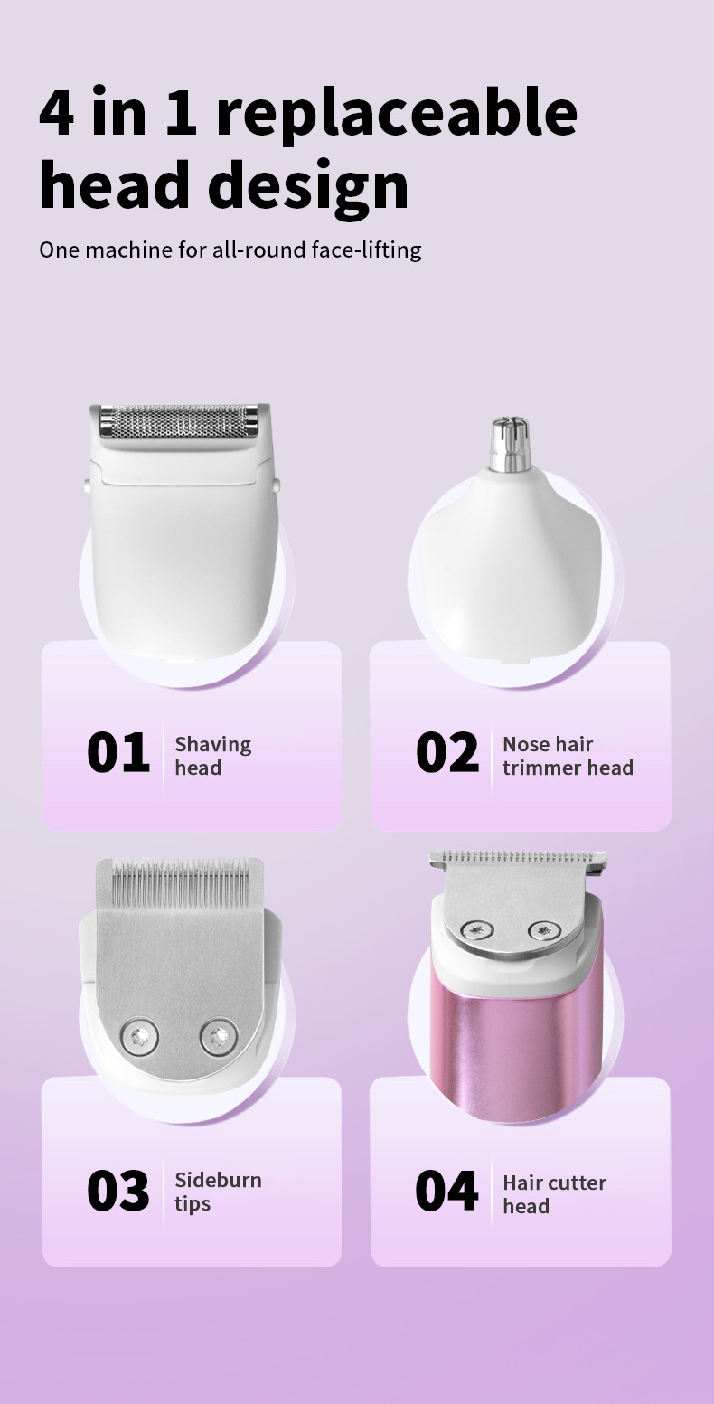  four-in-one multi-function hair trimmer trimmer portable home electric rechargeable hair clipper set_voghion.com