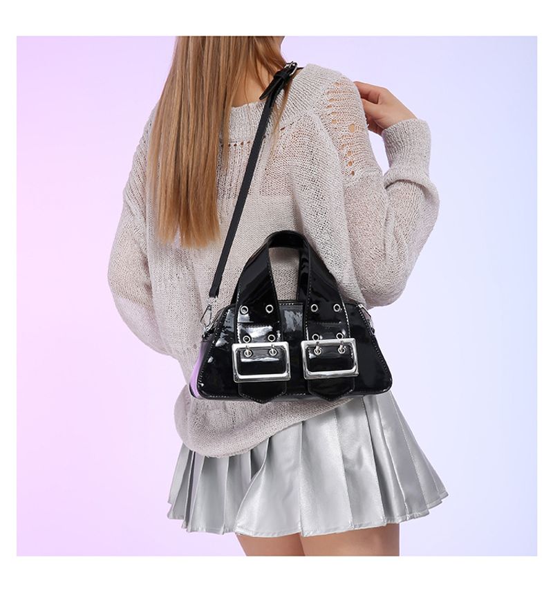 Damen 2024 Neue supermodische tragbare kleine quadratische Tasche Koreanische Ausgabe glänzende Premium strukturierte_voghion.com