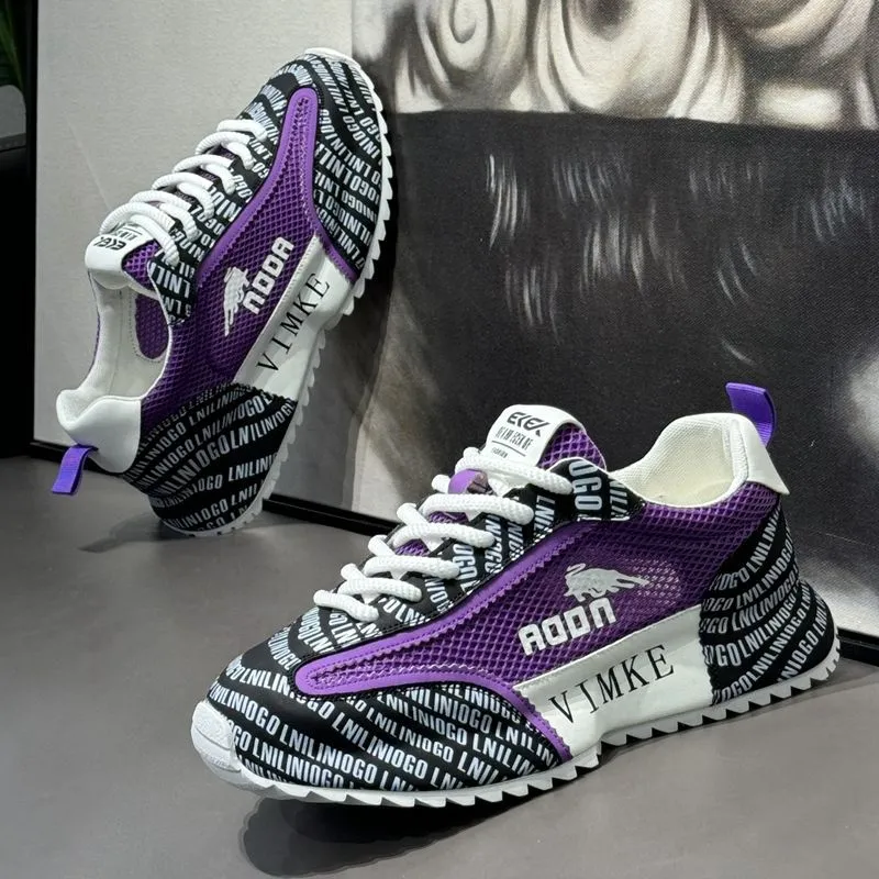 Men Handsome Good-looking Sneakers New Mesh Breathable Athleisure Versatile Shoes Red Free Shipping_voghion.com