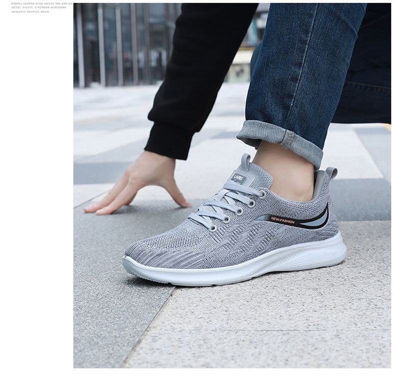 Scarpe da corsa casual versatili da uomo, estive, nuove, con suola spessa, in mesh traspirante, intrecciate, con motivo a mosca, marea_voghion.com