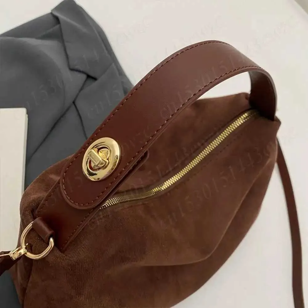 New Shoulder Bag for Women Suede Hobo Adjustable Strap Handbag With Inner Pocket Satchel Purse Zipper Crossbody Ba241104_voghion.com