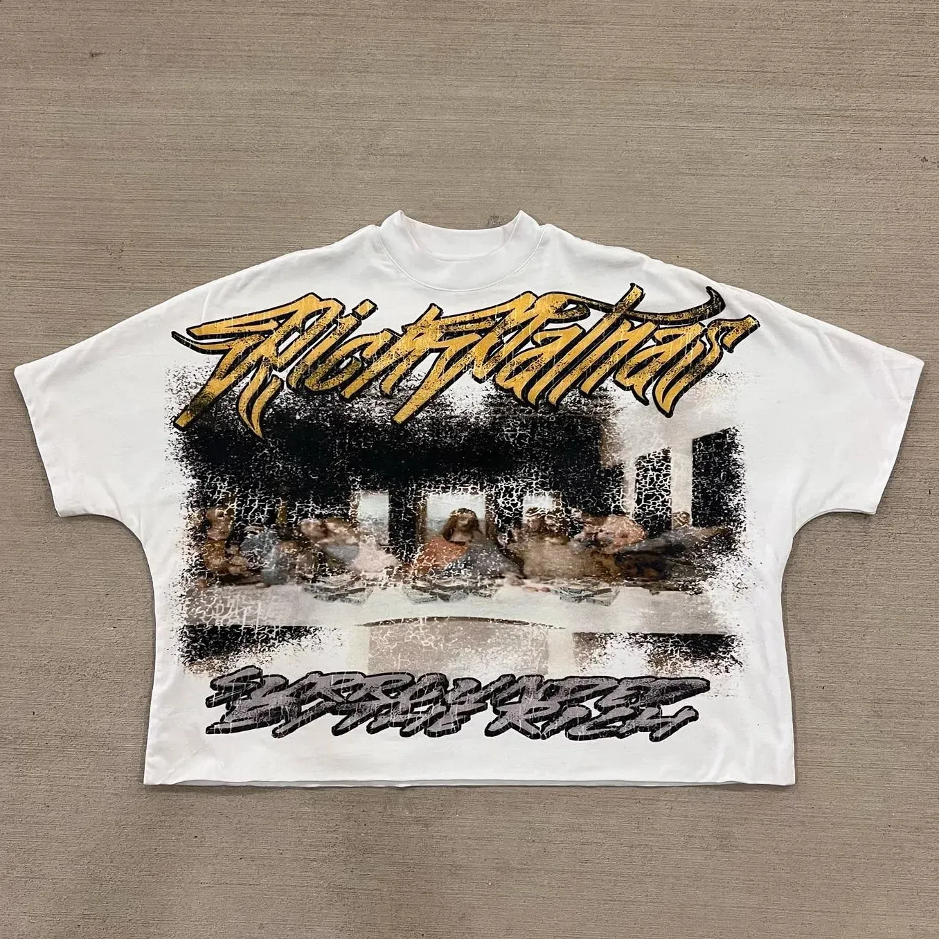 Vyriški marškinėliai Y2K Vintage Drabužiai Retro Klasikiniai Grafiniai Spausdinti Laisvi Trumpomis Rankovėmis Haruku Gotika Laisvalaikio Didelio Dydžio_voghion.com