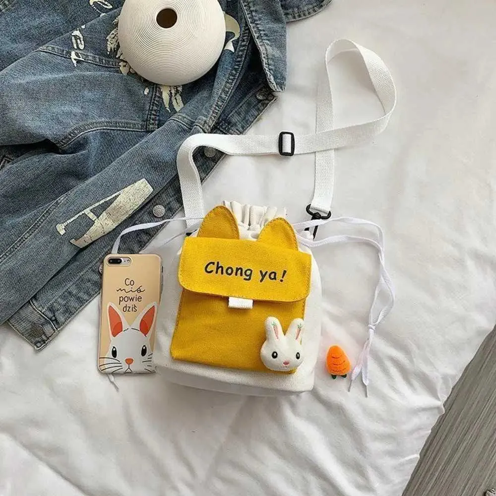 Borsa a tracolla da donna in tela, piccola, coreana, alla moda, per studentesse, in tessuto di cotone, da donna_voghion.com