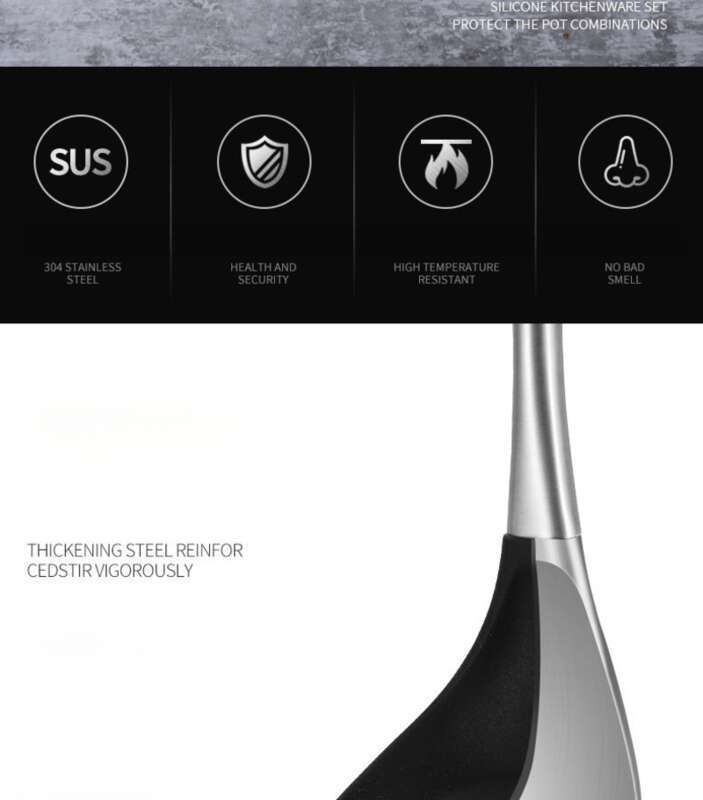 Non Stick Special Silicone Shovel, Heat-resistant Household Stir Fry Kitchenware Set, Soup Spoon Frying Shovel Does Not_voghion.com
