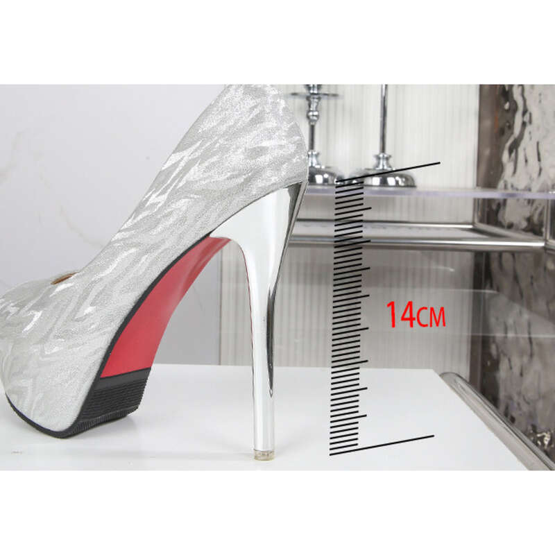 914-A6 Argento scintillante 2025 Primavera/Estate Nuovo stile Tacco ultra alto e sottile Piattaforma impermeabile Pesce Bocca bassa Donna_voghion.com