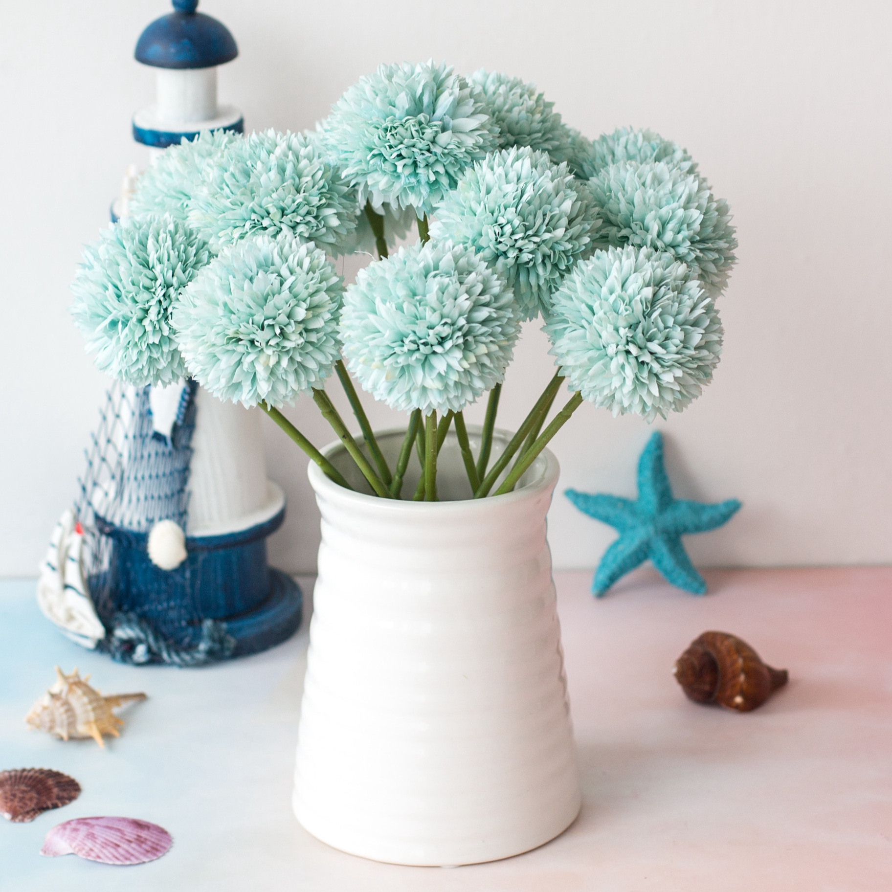 Enkele tak fantasie pingpongbal kunstbloem huis bruiloft fotografie decoratie_voghion.com