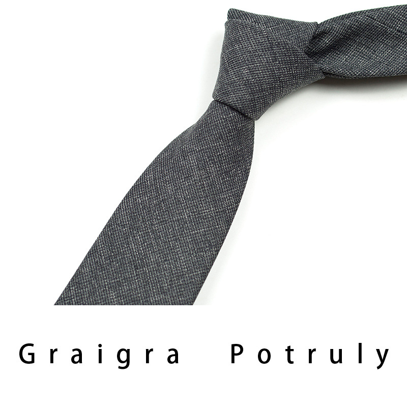 Small Men's Solid Color Coffee Gray 8cm Business Tie With Zipper_voghion.com