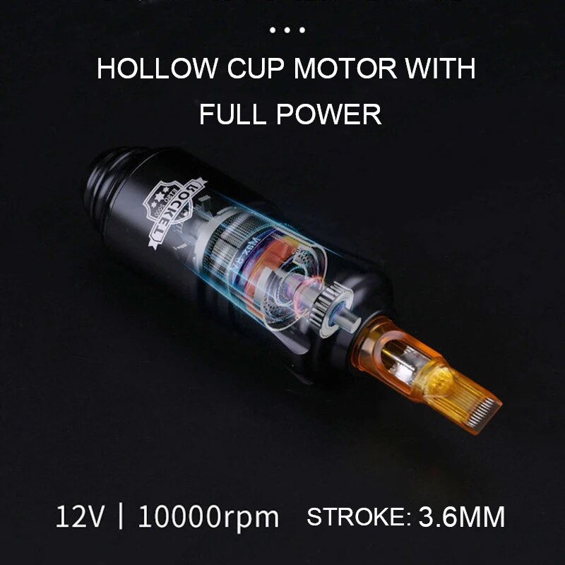 Profesjonell 30 % rabatt Roterende hine Kort Mini Motor RCA Høykvalitets Stroke 3,6 mm Rocket Tattoo Pen Gun Aluminium_voghion.com