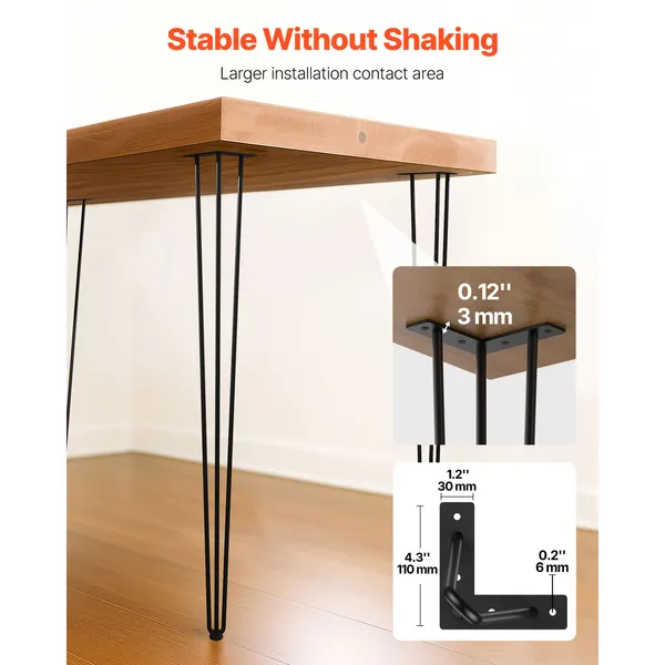 Pieds de table hairpin noir en acier robuste lot de 4_voghion.com