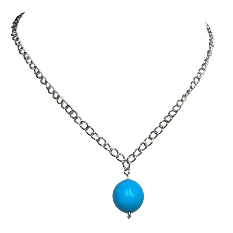 Colliers pendentifs Collier en résine élégant avec breloque boule colorée Chaîne de cou à la mode_voghion.com