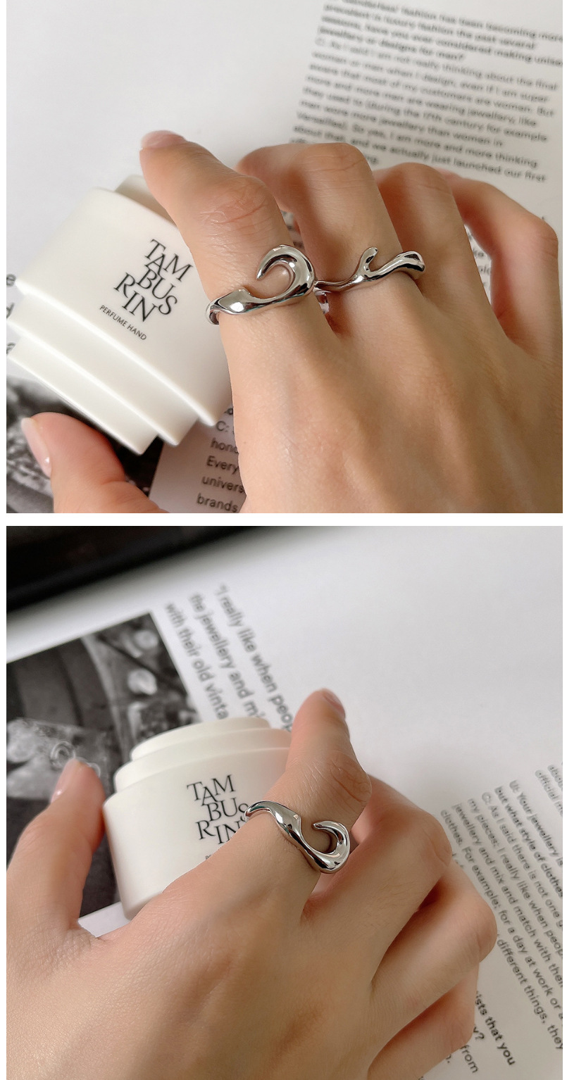 Instagram-Nische: Geometrische unregelmäßige Mode im französischen Auslandsstil für Frauen mit einem coolen und minimalistischen Ring zum Öffnen der Kurve_voghion.com