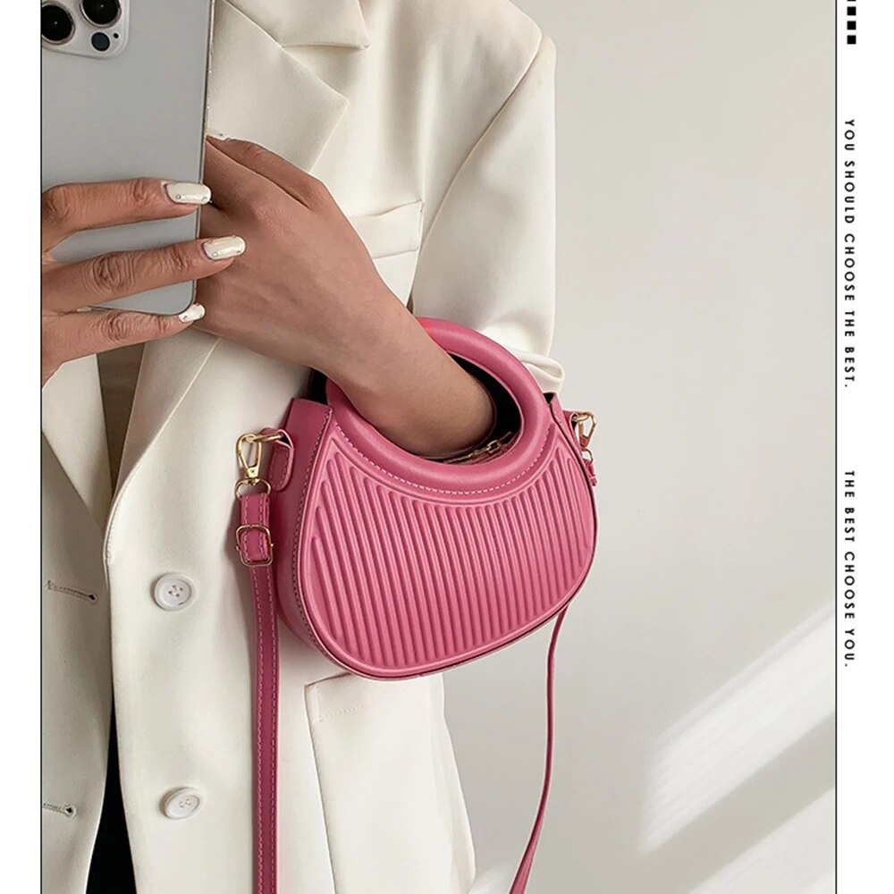 Borse a tracolla color caramella Y2k Style Borse da donna in pelle Borsa con cerniera_voghion.com