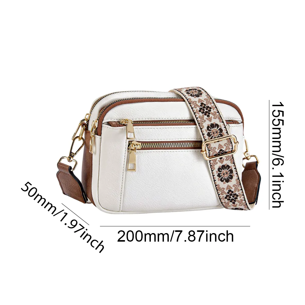 Borsa a tracolla alla moda in PU da donna, grande capacità, casual, con tracolla regolabile, piccola borsa quadrata chic._voghion.com