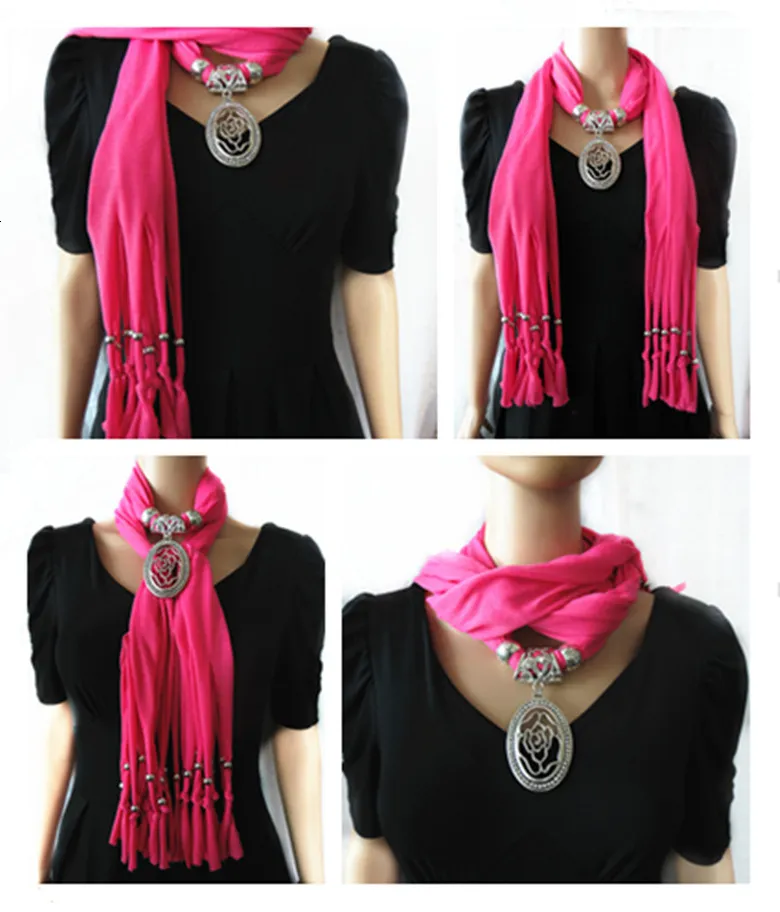 Pendentif goutte d'eau en résine polyester pompon jersey ethnique écharpe accessoires_voghion.com