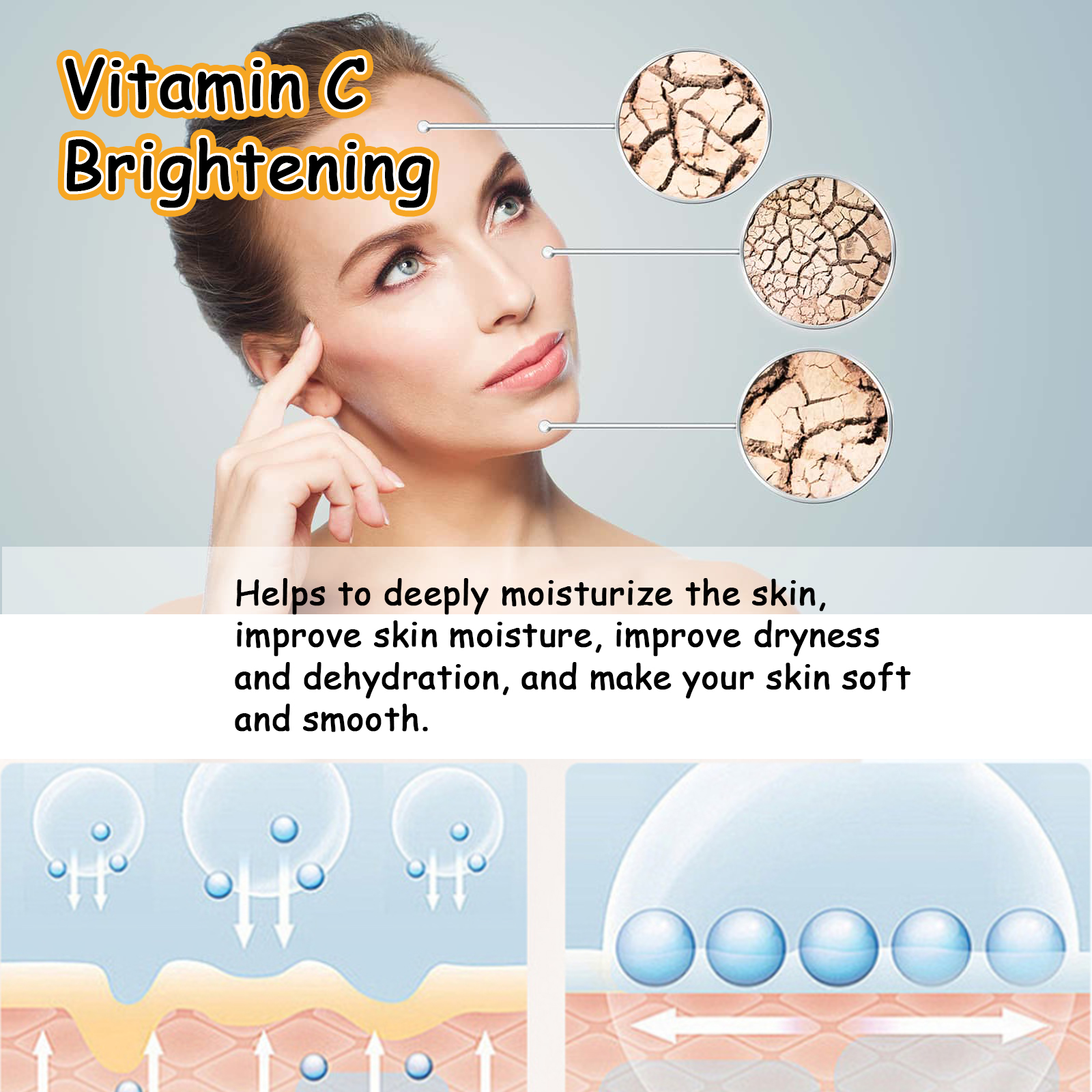 EELHOE Vitamin C Brightening Cream, Improve Drying To Reduce Fine Lines Held Acne Moist Brightens The Face Cream_voghion.com