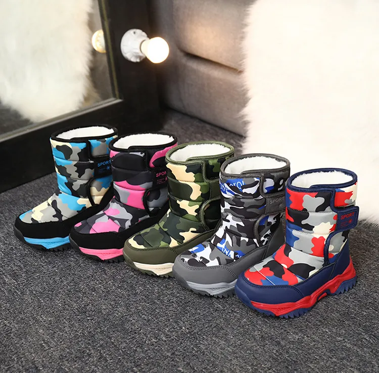 Winter Kids Pluche Waterdichte Stof Antislip Meisjes Jongens Rubberen Zool Peuter Sneeuw Mode Warm Cutefeet Kinderen Buiten_voghion.com