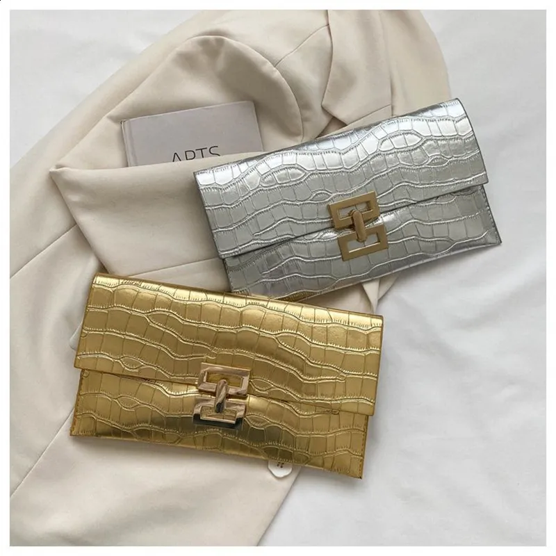Pochette da sera per donna in argento, borse a busta, alla moda, in pelle PU, portafoglio, per feste di matrimonio, borsa da ballo 240924_voghion.com