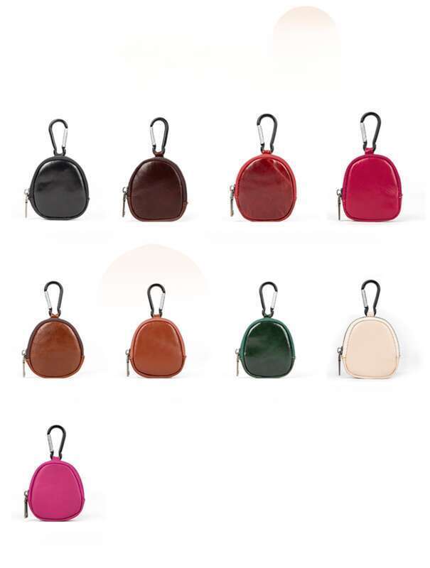 Hot L Head Layer Cowhide Zipper Leather Coin Purse_voghion.com