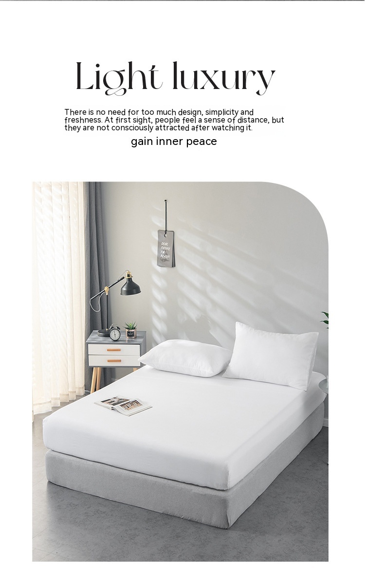 Housse de matelas de protection pour textile de maison, couleur unie, mate, drap de lit simple_voghion.com