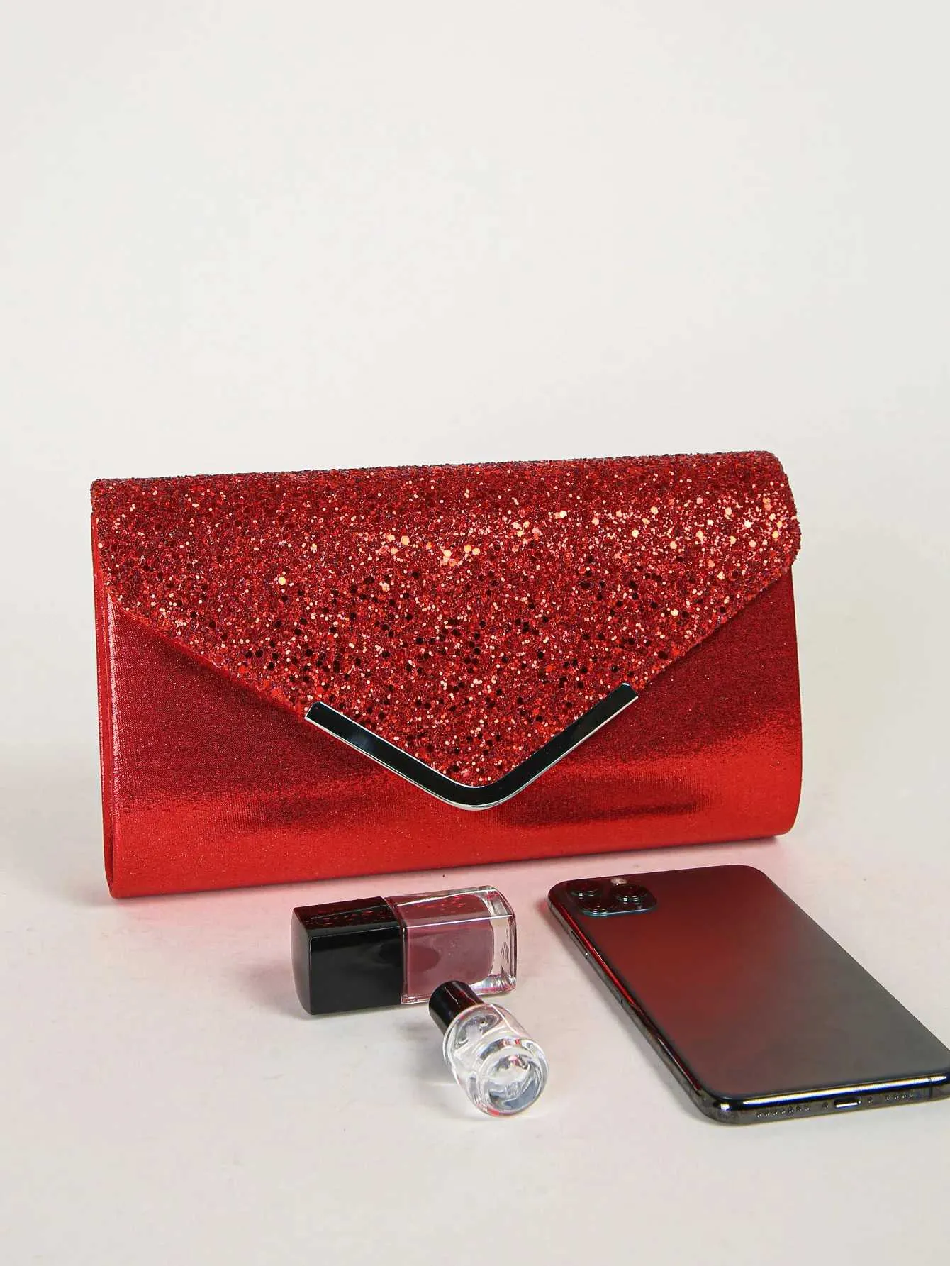 Womens evening envelope handbag promotion sequin clutch wallet shoulder chain cross body bag Y241019_voghion.com