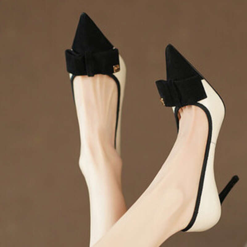 Francês fino salto alto feminino, 2024 novo estilo pequeno perfumado_voghion.com