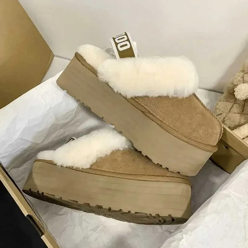 Pantofole invernali da donna in pelliccia stivali caldi piattaforma infradito ps nuovo corto peluche ballerine casa cotone scarpe scamosciate muli da donna_voghion.com