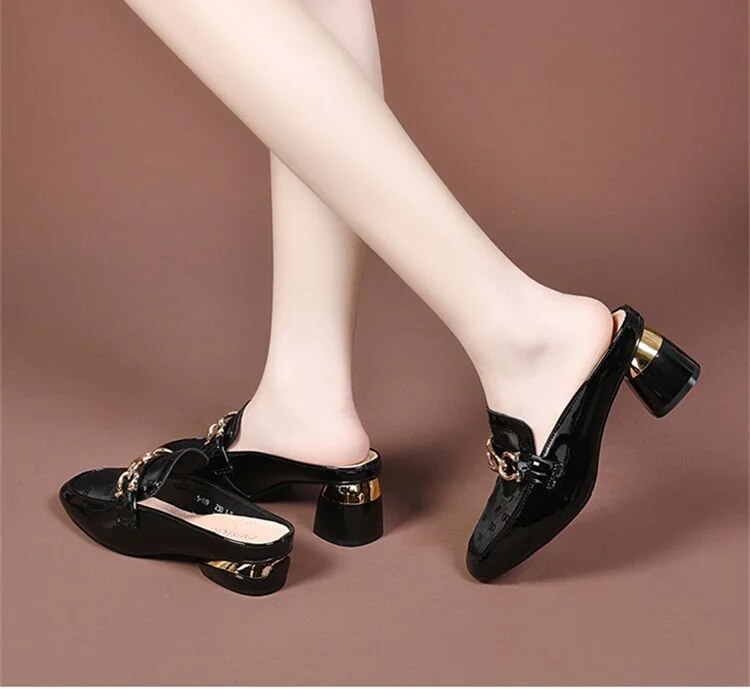 PLOVER hakiki deri örgü 2024 yeni yarım terlik_voghion.com