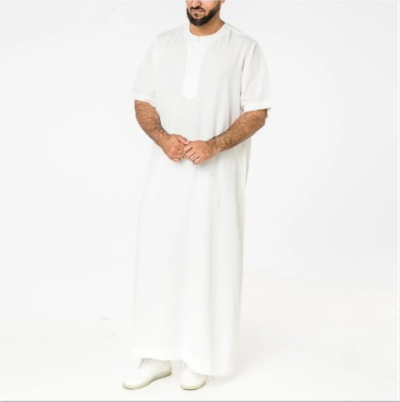 2024 New Muslim Middle East Arab Dubai Malaysia Men's Shirt Zipper Muslim Robe_voghion.com