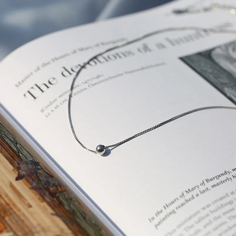 Kedjor Enkel Rund Pärla Charm Hänge Halsband För Kvinnor Choker Smycken Gåva Dz946_voghion.com