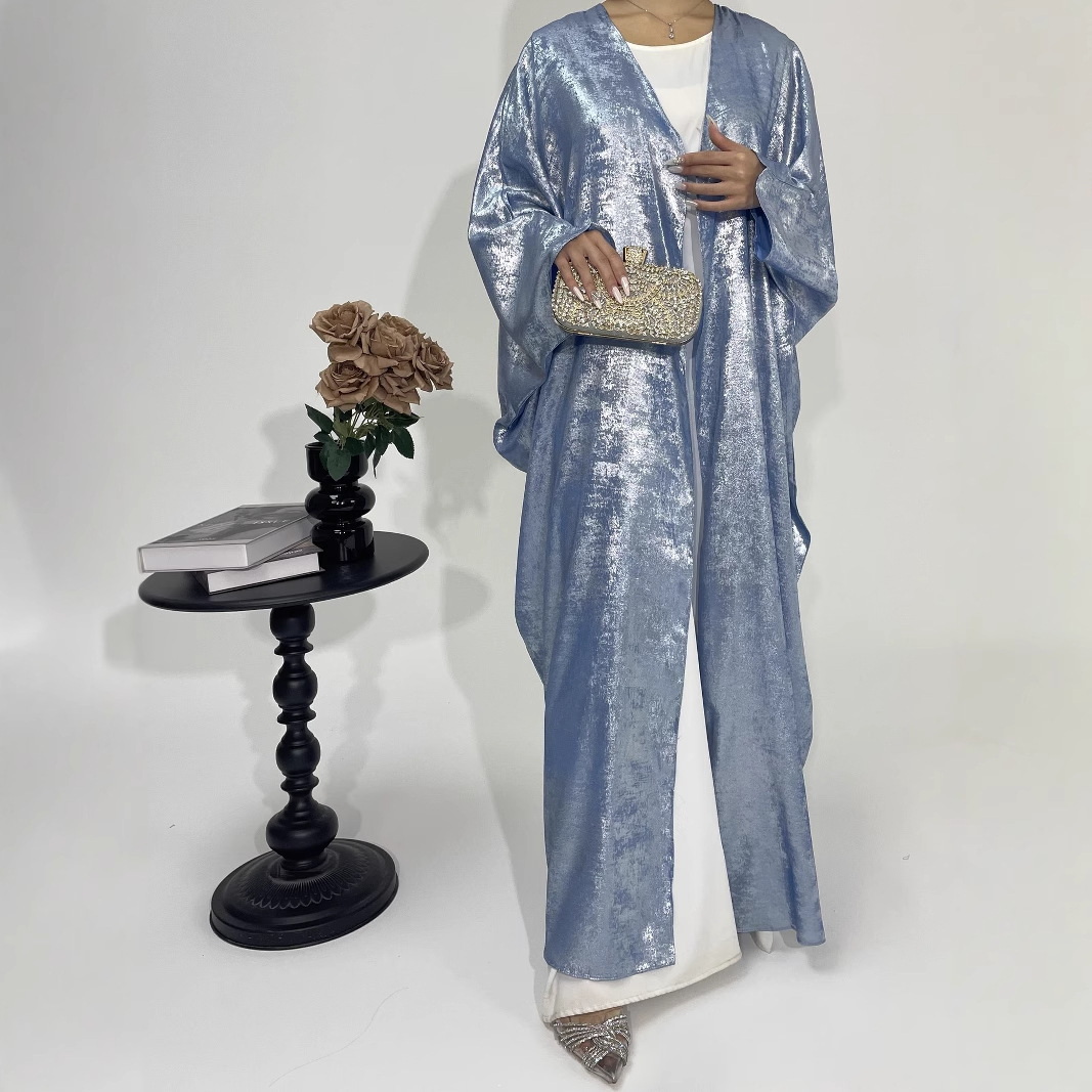 Vêtements pour femmes Vêtements musulmans Veste réfléchissante Robe jupe longue de couleur unie