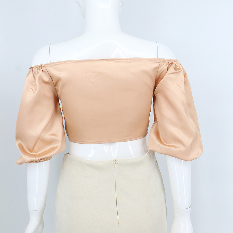 Canotta da donna con scollo a V e nodo di coniglio, senza spalline, a maniche lunghe, sexy, con spalle scoperte, colorata, estiva 2025_voghion.com