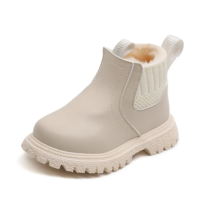 Botas de nieve Happysteps de piel sintética para bebé, muy cálidas, para otoño e invierno, para niño y niña, talla 38-44_voghion.com