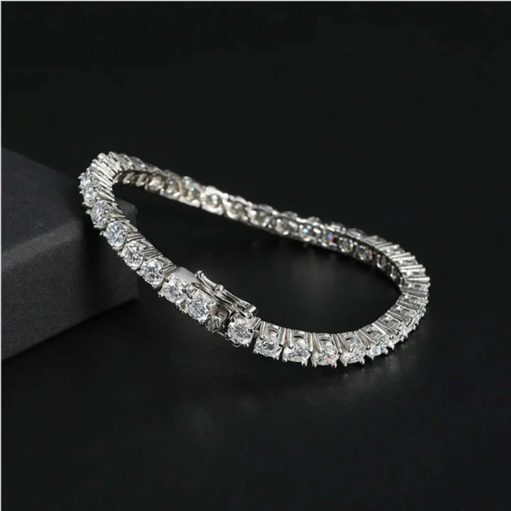 Großhandel Weißgold 3 4 5 mm Iced Gra VVS Diamant Sterling Silber Männer Frauen edlen Schmuck Armband Moissanite Tenniskette_voghion.com