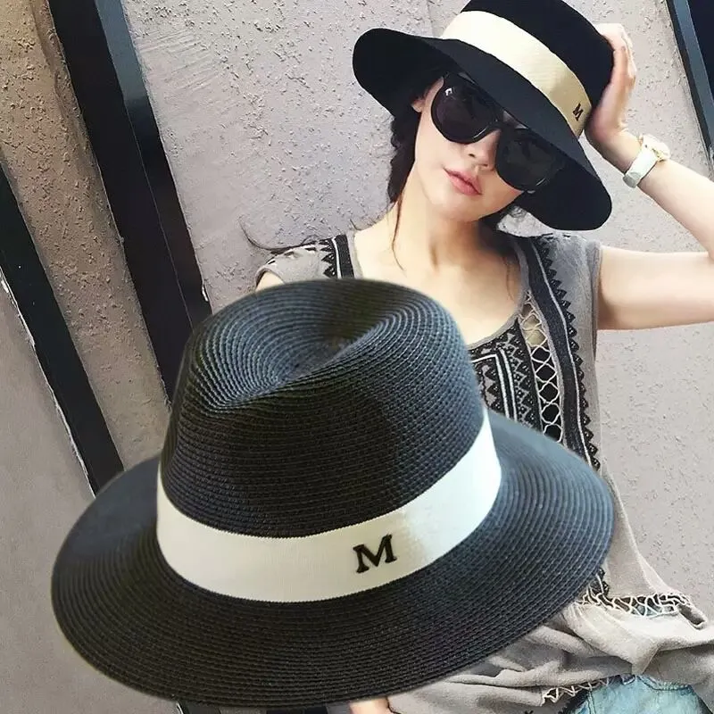 Oriģinālā produkta žņaugšanas čili piparu M salmu džeza tops bērnu vasaras panamas melna saulessarga cepure_voghion.com