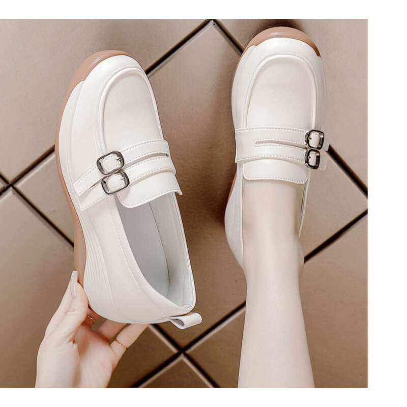 Spring New Comfortable Round Head Thick Bottomed Lefou Slope With Women's Shoes_voghion.com