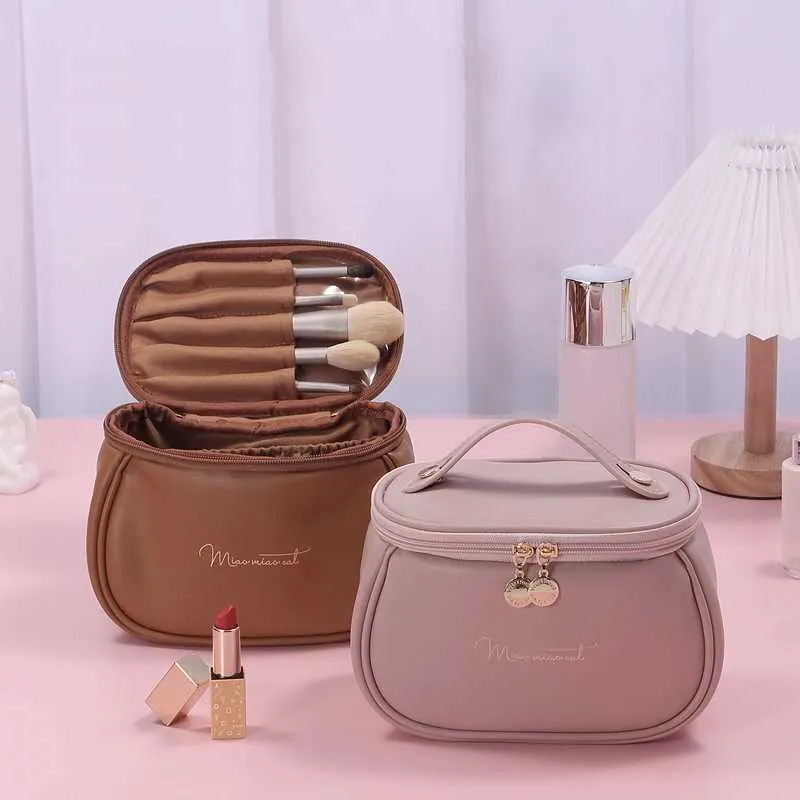 Neues PU-Leder für Frauen, multifunktionale tragbare Reiseaufbewahrungstasche für Damen, Make-up-Tasche Y241023_voghion.com
