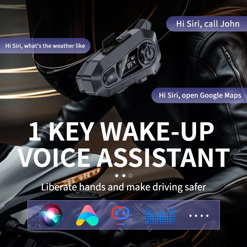 Cuffie Bluetooth 5.4 per casco da moto, cuffie wireless a mani libere, impermeabili_voghion.com