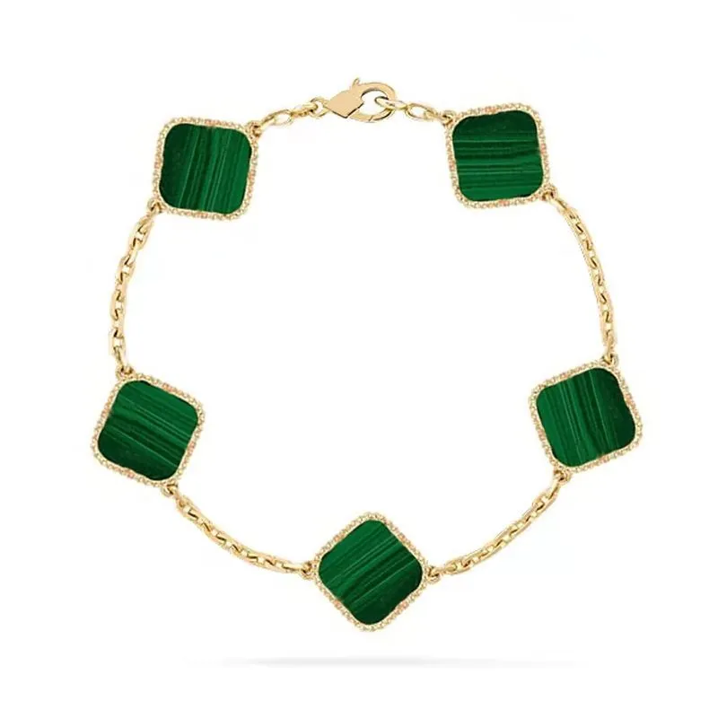 Pulseiras de grife Van Pulseira de trevo de quatro folhas Ouro Amor Pulseira Pingente Cristal Sparkg Dia para mulheres e meninas_voghion.com