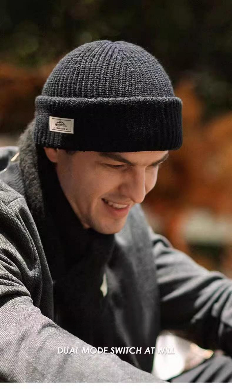 Balaklafa Autumn And Winter Knitted Cold Hat Headset Riding Windproof Face Mask Men's_voghion.com