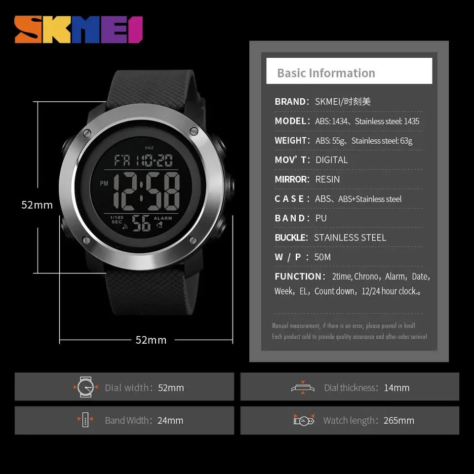 Sports Waterproof Digital Watch For Men With Led Display_voghion.com
