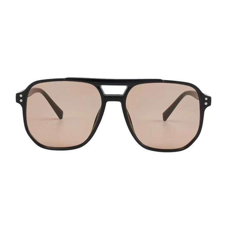 Óculos de sol piloto com lentes anti-UV para mulheres, óculos de sol com lentes duplas, estilo oceano vermelho e anti-UV_voghion.com