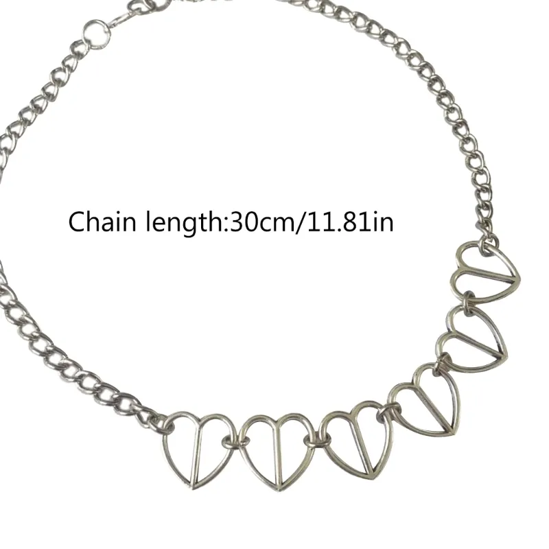 Colier cu inimă goală pentru femei, stil Choker, cadou pentru iubita, bijuterii, lanț, guler_voghion.com