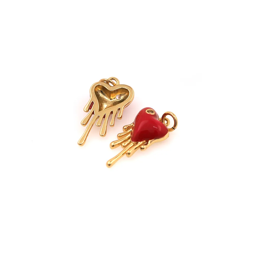 Pendentif cœur émaillé charm pour collier plaqué or_voghion.com
